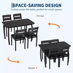 Tavolo e sedie da cucina con struttura in metallo, set da 5 pezzi, con design smussato