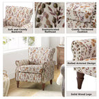 Poltrona Araceli Tradizionale in Legno Imbottita Floreale con Schienale Alto e Borchie | ART OF LIVING DESIGNS