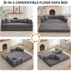 Divano letto convertibile 2 in 1, comodo divano letto pieghevole in velluto a coste con seduta profonda e ampi braccioli, divano senza struttura, per soggiorno, appartamenti