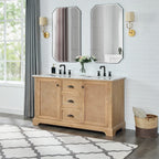 Mobile bagno Hervas con top in marmo naturale senza specchio