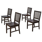 Set di 4 sedie da pranzo con schienale a doghe in legno massello, struttura robusta, design classico, facile montaggio