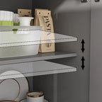 59.1'' Credenza Buffet Bianco Laccato Moderno Metà Secolo Contemporaneo