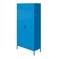 Armadietto/Mobiletto metallico alto a 2 ante, arancione/rosa, a 1 posto