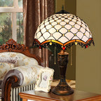 Lampada da tavolo HomeyFad a 2 luci, vintage, con cupola in vetro inossidabile