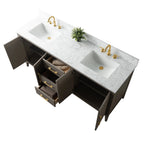 Mobile lavabo doppio Vanity Art 72 per bagno con piano in marmo composito