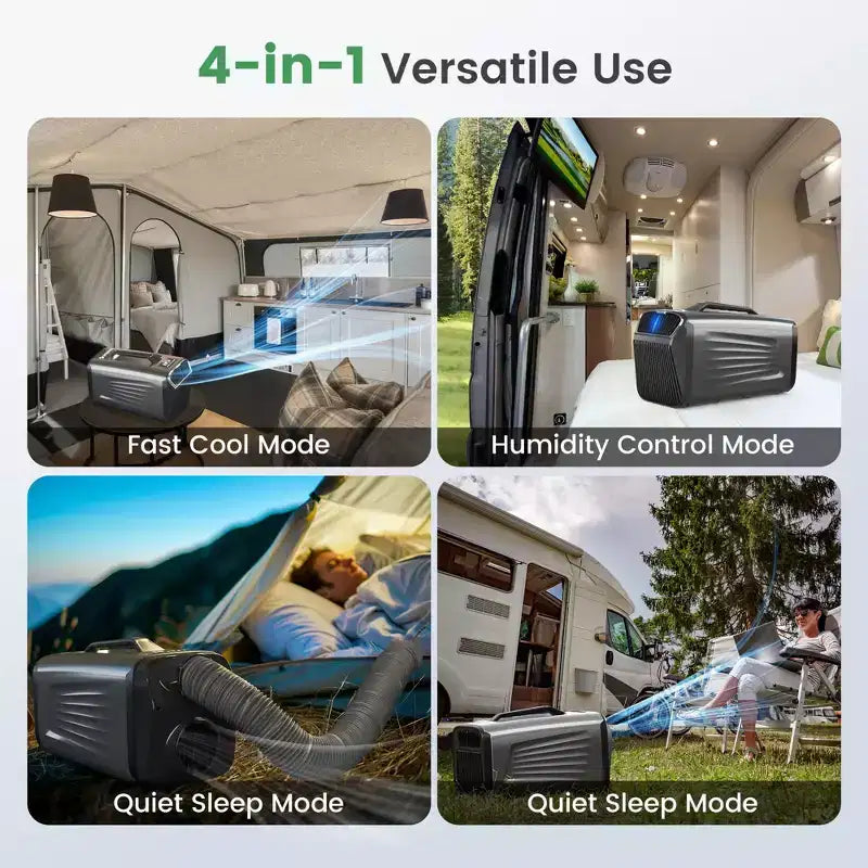 Condizionatore portatile Waykar 3-in-1 da 5000 BTU con deumidificatore e telecomando per tenda, campeggio e camper