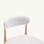 Sgabelli da Bar Senza Braccioli in Bouclé, Set da 4, con Gambe in Metallo Effetto Legno per Cucina, Soggiorno, Ristorante, Caffè - Morden Fort