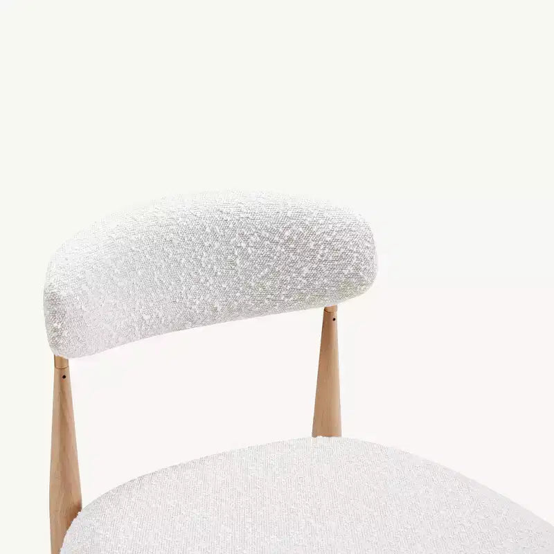 Sgabelli da Bar Senza Braccioli in Bouclé, Set da 4, con Gambe in Metallo Effetto Legno per Cucina, Soggiorno, Ristorante, Caffè - Morden Fort