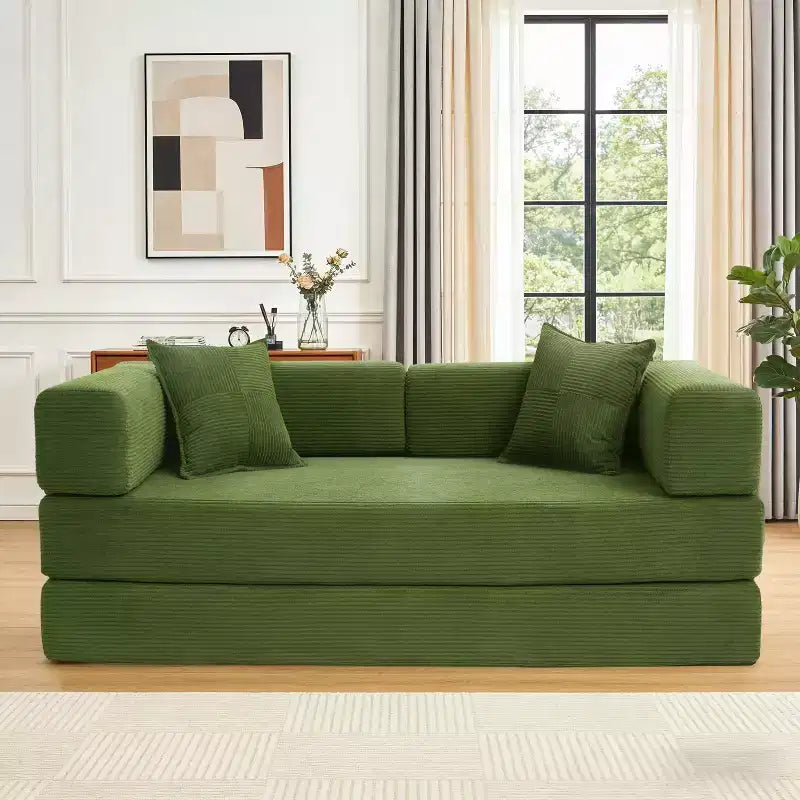 Dyonery 78Divano Letto Pieghevole Convertibile in Corduroy King Size Divano Letto a Pavimento Combinazione 4-in-1 Divano Modulare Componibile Divano Comodo Pieghevole.