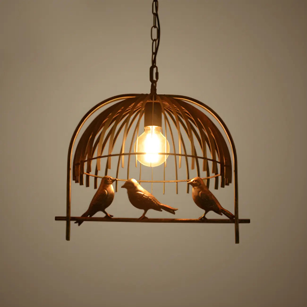 Lampadario a sospensione da cucina a isola, in metallo industriale, con gabbia