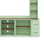 ModernLuxe Mobile TV da Parete 4 in 1 per Stile Rustico, Adatto a TV Fino a 70 Pollici, Consolle Multimediale con Ripiani Regolabili e Cassetti