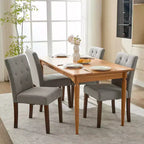 Set di 6/4 sedie da pranzo Parsons con bottoni trapuntati - Sedie da cucina imbottite in tessuto con gambe in legno e sedili imbottiti - Mobili per soggiorno e cucina