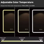 Mobiletto a specchio a LED nero/bianco/oro, anta singola, cerniera sinistra o destra, a incasso o a parete