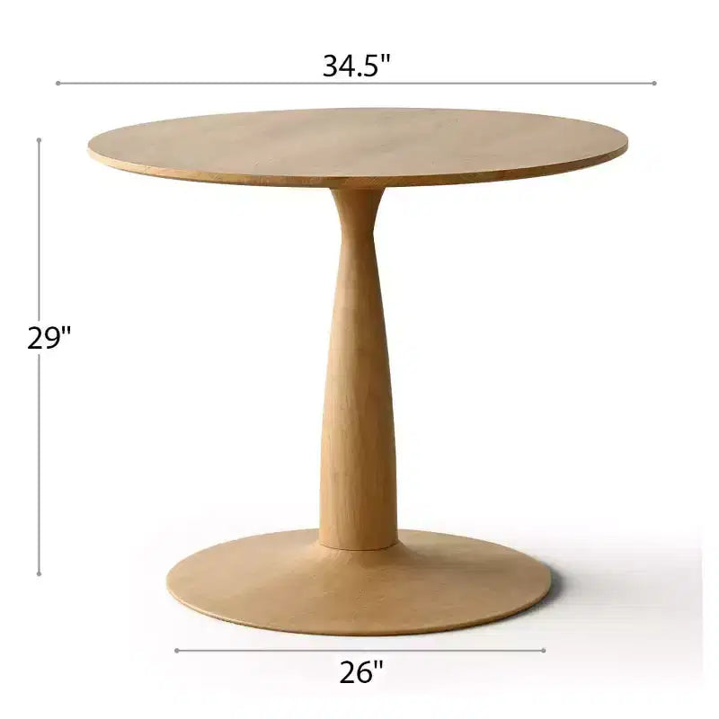 Tavolo da pranzo rotondo moderno con base a piedistallo con finitura effetto legno, tavolino da caffè piccolo per appartamento, sala da pranzo e salotto-Panipeachy