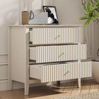 Cassettiera Heynemo a 3 Cassetti, Comodino in Legno Verniciato Alto 76 cm con Contenitore, Ampio Cassettone Moderno con Guide a Sfera