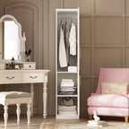 Famapy Armadio Guardaroba Modulare di Lusso Bianco con Dettagli Dorati: Ante a Pannelli + Design Ante Miste Elegante Armadio Su Misura per Camere da Letto