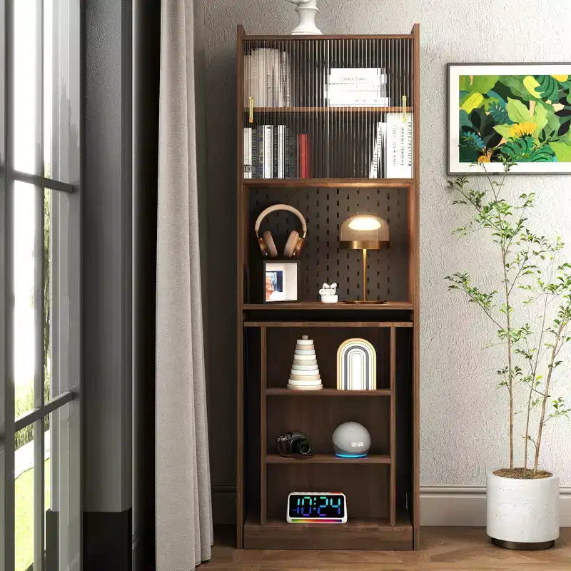 GDFStudio Sinclair Tavolo da studio pieghevole moderno in legno 36 con contenitore