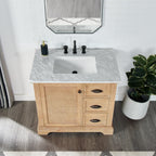 Mobile bagno Hervas con top in marmo naturale senza specchio