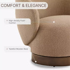 Poltrona a botte girevole imbottita Spruce&Spring con base in legno