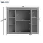Mobile Bagno Moderno da 90cm con Lavabo Integrato e Specchiera, 2 Ante e 2 Cassetti