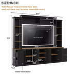 ModernLuxe Mobile TV da Parete 4 in 1 per Stile Rustico, Adatto a TV Fino a 70 Pollici, Consolle Multimediale con Ripiani Regolabili e Cassetti