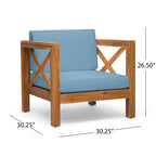 Set da conversazione Brava Outdoor a 6 pezzi in legno di acacia di Christopher Knight Home