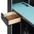 Daybed da gioco completo/queen size con testiera libreria, luci LED, scrivania integrata, cassetti e stazione di ricarica