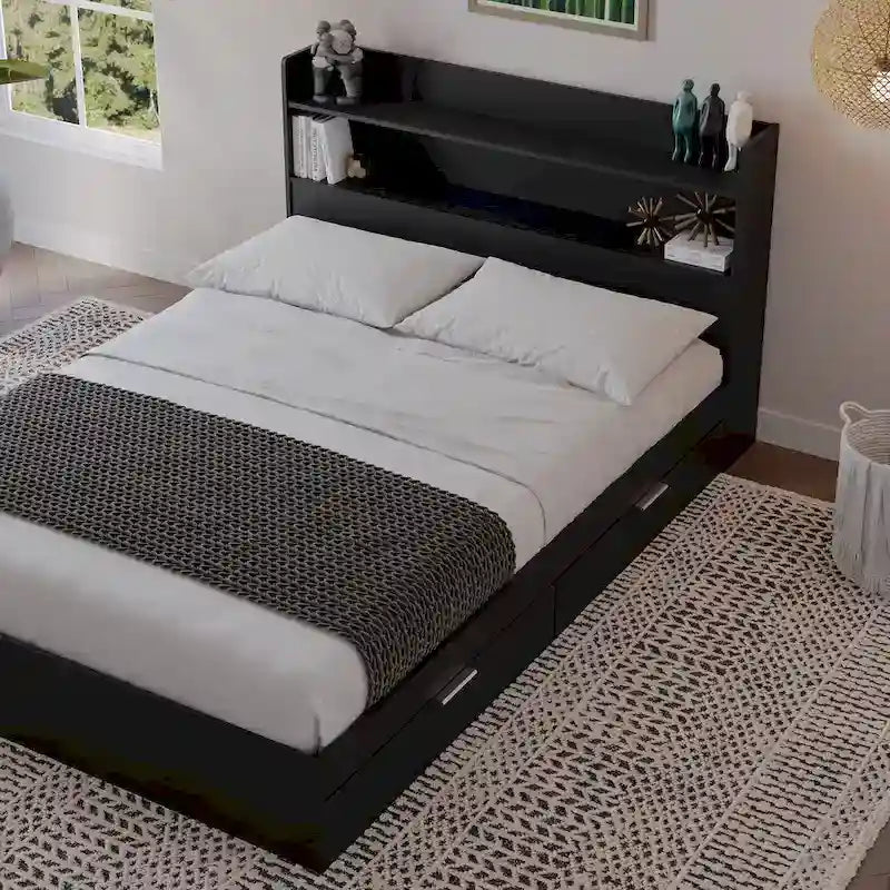 Letto a piattaforma Hunter con testiera