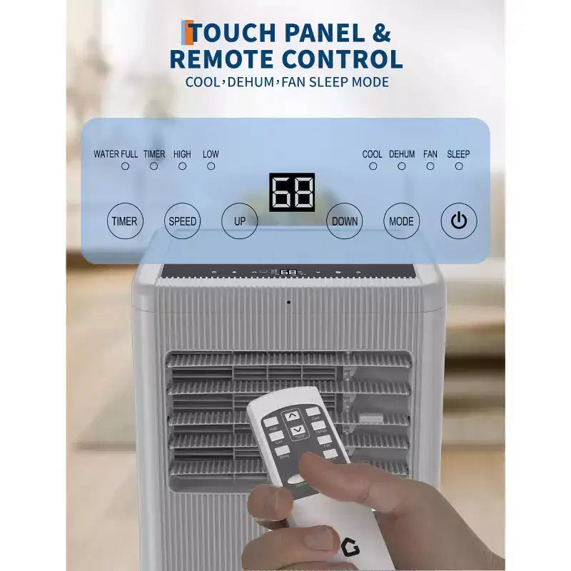 Condizionatori portatili, Flarhetoric 10000 BTU Raffreddamento/Ventilatore/Deumidificatore 3 IN 1 Unità AC portatile per stanze di 52 M², Unità per ambienti a bassa rumorosità