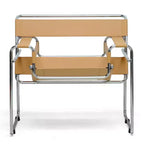 Baxton Studio Jericho Poltrona accent in pelle mid-century moderna marrone chiaro: finitura cromata, piedini antigraffio, completamente assemblata