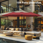 MAISON ARTS Ombrellone Doppio da 4,5 m, Extra Large, per Patio, con Base Inclusa