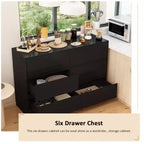 Credenza/Mobile Buffet Intelligente Girevole/Allungabile con 6 Cassetti, Piano d'Appoggio Estensibile, Tappetino Antiscivolo, Tavolo da Pranzo Girevole, Dispensa ad Isola per Cucina