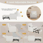 AECOJOY Poltrona Letto 3 in 1 con Cuscino e Schienale Convertibile