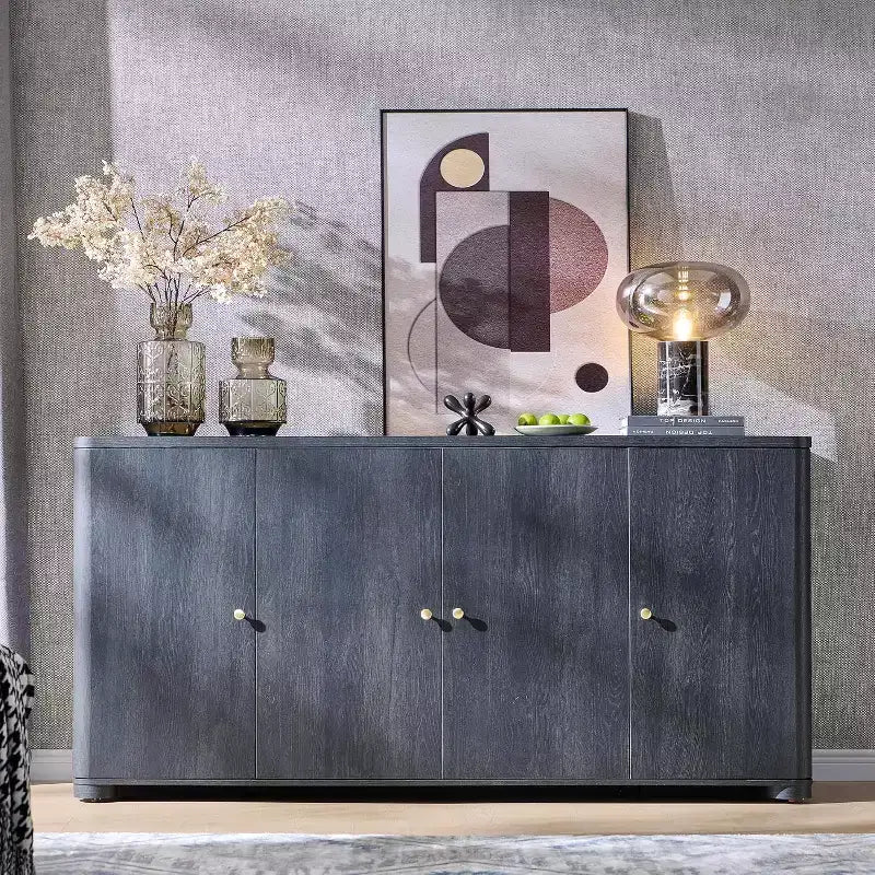 Credenza a Buffet da Cucina con 4 Ante e Ripiani, Credenza Moderna Grande, Mobile Contenitore per Bar Caffè da 66 Pollici