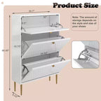 CLIHOME Scarpiera da Ingresso con 24 Paia, Organizzatore per Scarpe con Cassetti a Ribalta, Scaffale Armadio Porta Scarpe