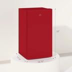 HOMCOM Mini Frigorifero con Congelatore da 90 Litri, Frigo Compatto a Porta Singola con Termostato Regolabile per Camera da Letto