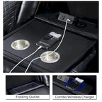 Divano Reclinabile Elettrico con Caricatore Wireless, Luce da Lettura per Soggiorno, Luce LED in Similpelle, Porta AC/USB, Portabicchieri, Nero