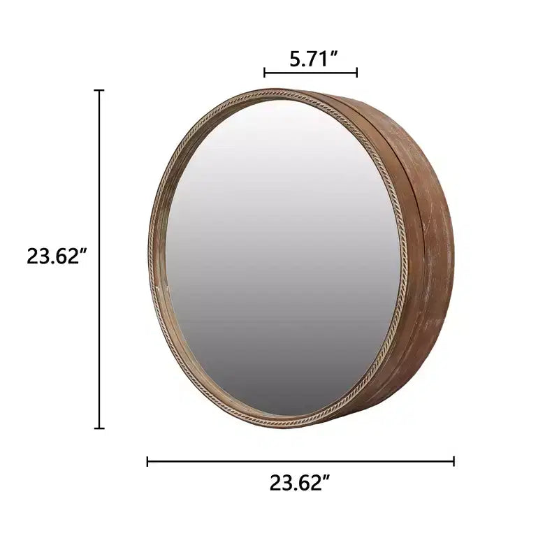 GDFStudio Norvyn 23.6 Specchio da Parete Rotondo con Armadietto Scorrevole