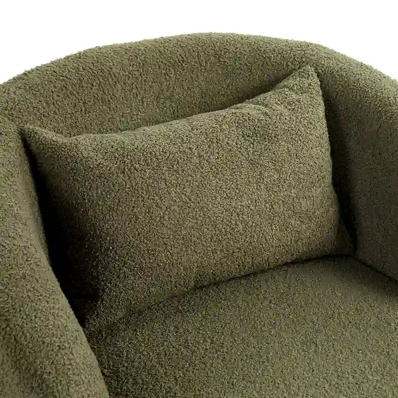 Poltrona Girevole Imbottita a Botte con Contenitore, Sedia Moderna da Salotto per Camera da Letto/Ufficio/Zone Lettura