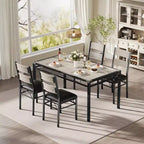 Set tavolo da pranzo per 4, con 4 sedie imbottite, set da 5 pezzi tavolo da cucina e sala da pranzo in legno con protezione angolare per cucina, appartamento, piccoli spazi