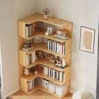 Libreria ad angolo in legno multistrato con 6 ripiani