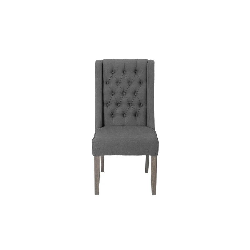 Set da pranzo allungabile Best Quality Furniture da 9 pezzi, in stile rustico grigio