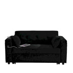 Divano Letto Estraibile 54", Divano Reclinabile 2 Posti con Contenitore, Cuscino Lombare, Presa USB