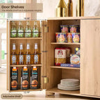 Credenza a Buffet da Cucina con 4 Ante e Ripiani, Credenza Moderna Grande, Mobile Contenitore per Bar Caffè da 66 Pollici