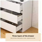 Credenza/Mobile Buffet Intelligente Girevole/Allungabile con 6 Cassetti, Piano d'Appoggio Estensibile, Tappetino Antiscivolo, Tavolo da Pranzo Girevole, Dispensa ad Isola per Cucina