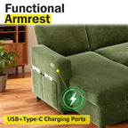 Dyonery Divano Letto Angolare 81, Divano Estraibile a L con Chaise Longue Reversibile con Contenitore, USB, Schienale Reclinabile
