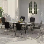 Sedie da patio, Set di 4/6 sedie da pranzo impilabili per esterni in textilene leggero per tutte le stagioni con braccioli per giardino, bordo piscina