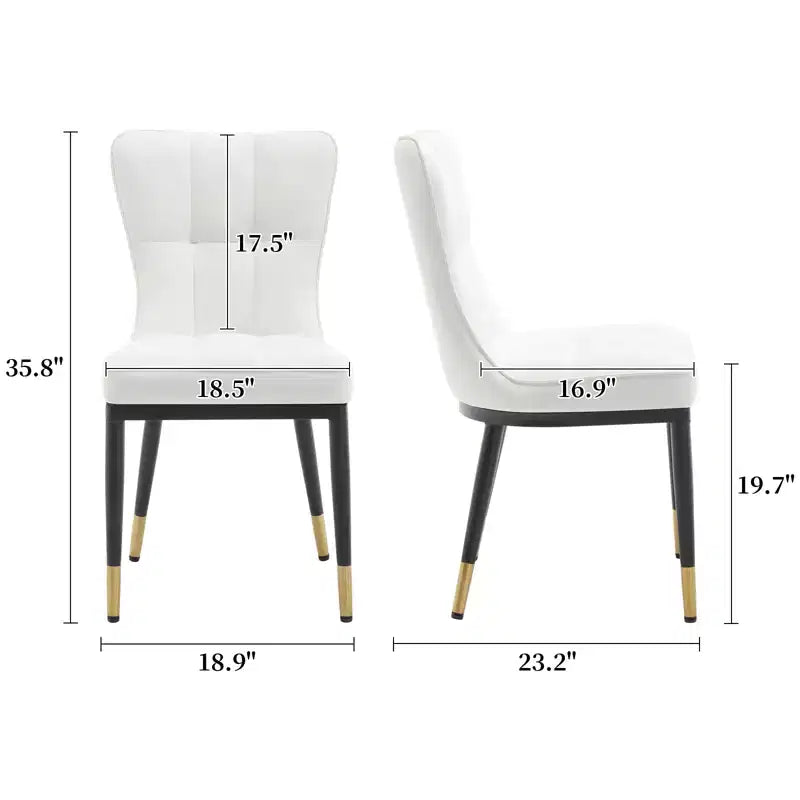 Bekrvio Sedie da Sala da Pranzo Set da 6, Moderne Imbottite in Ecopelle con Schienale Alto, Gambe in Metallo, Sedie da Cucina Senza Braccioli per Soggiorno Sala da Pranzo