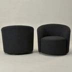 Poltrona girevole a barilotto imbottita KINWELL da 34 pollici (Set di 2)