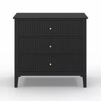 Cassettiera Heynemo a 3 Cassetti, Comodino in Legno Verniciato Alto 76 cm con Contenitore, Ampio Cassettone Moderno con Guide a Sfera
